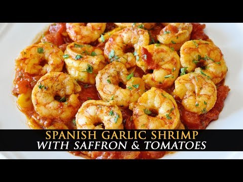 How to make Garlic Shrimp with Saffron, Tomatoes & White Wine